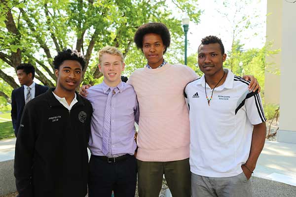 Achara - Nigerian Soccer Player with fellow track stars at Berkshire School