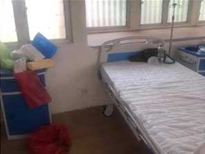 Osowobi's bed at the isolation center in Lagos